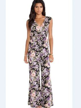 Lucca Couture  Floral Wide leg Jumpsuit One piece Med.
